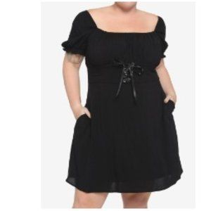 Hot Topic Black Puff Sleeve Corset Plus Size Dress Size 2X